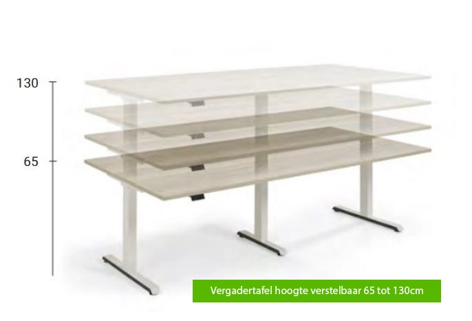 Een Vergadertafel zit-sta 120x360cm koop je bij Supply Mij